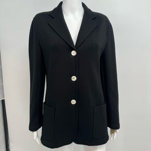 GILMAR Blazer Jacket Women’s 42 EUC Black Button Front Italy Long Sleeves